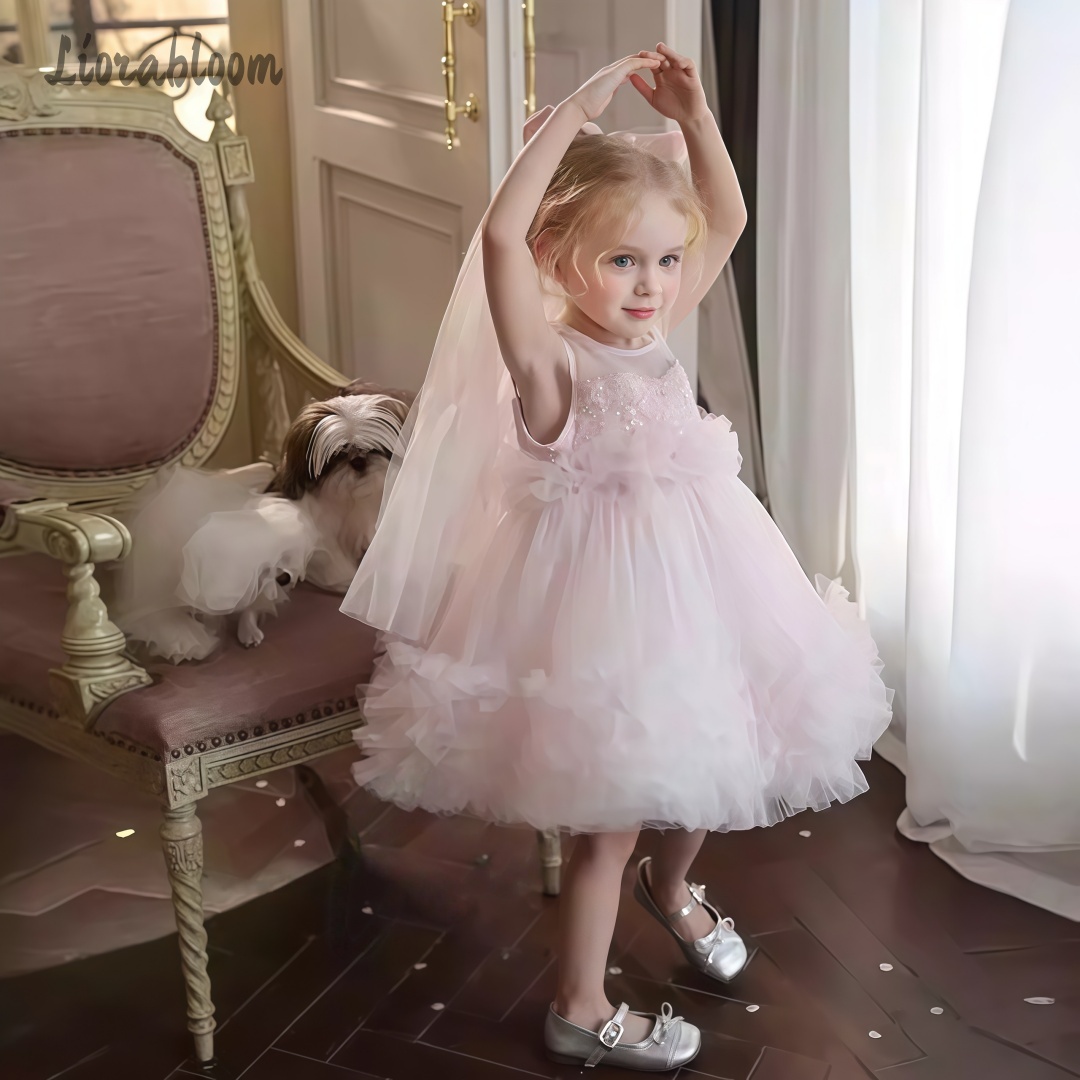 Formal Wear Gowns For Women - ชุดเดรสเด็กผู้หญิงผ้าทูลล์ กระโปรงหลายชั้น ดีไซน์ชุดเพื่อนเจ้าสาว ชุดแต่งงาน ชุดออกงานสำหรับเด็กผู้หญิง ชุดเดรสงานปาร์ตี้