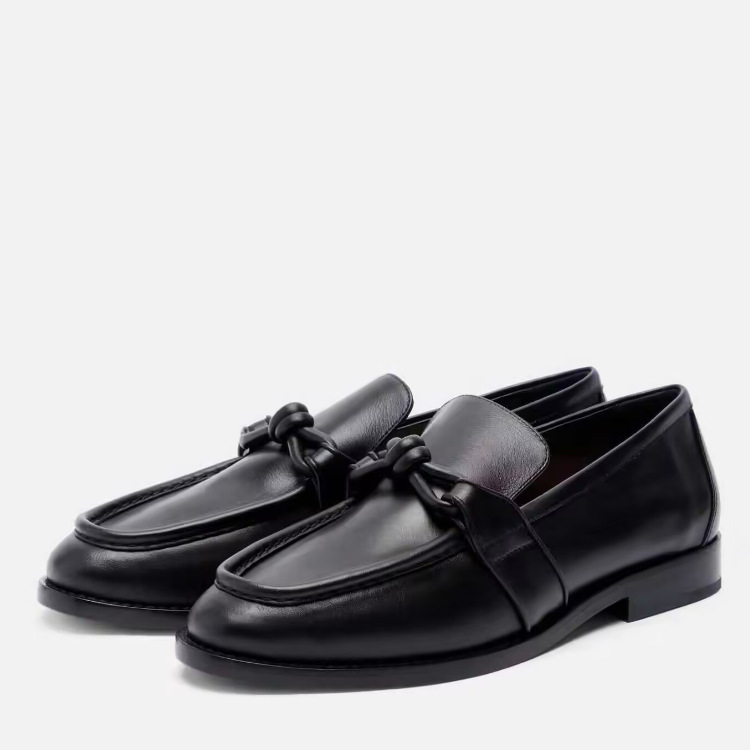 Women Formal Office Wear Shoes - รองเท้าโลฟเฟอร์หนังผู้หญิง แต่งดีเทลปม แบบสวม หัวเหลี่ยม สำหรับใส่ทำงานออฟฟิศ ใส่ได้ทุกวัน