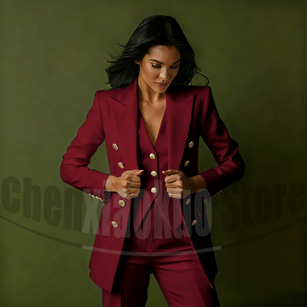 ชุดสูทผู้หญิงแบบกระดุมสองแถว 3 - Women Formal Wear Office บทวิจารณ์และราคา