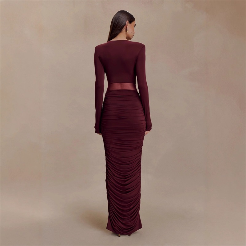ชุดราตรีสีดำเบอร์กันดีสำหรับผู - Formal Wear Gowns For Women บทวิจารณ์และราคา