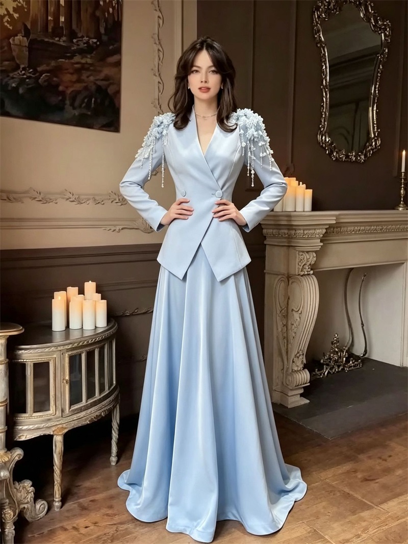 ชุดสูทกระโปรงสีเบจสำหรับผู้หญิ - Formal Wear Gowns For Women บทวิจารณ์และราคา