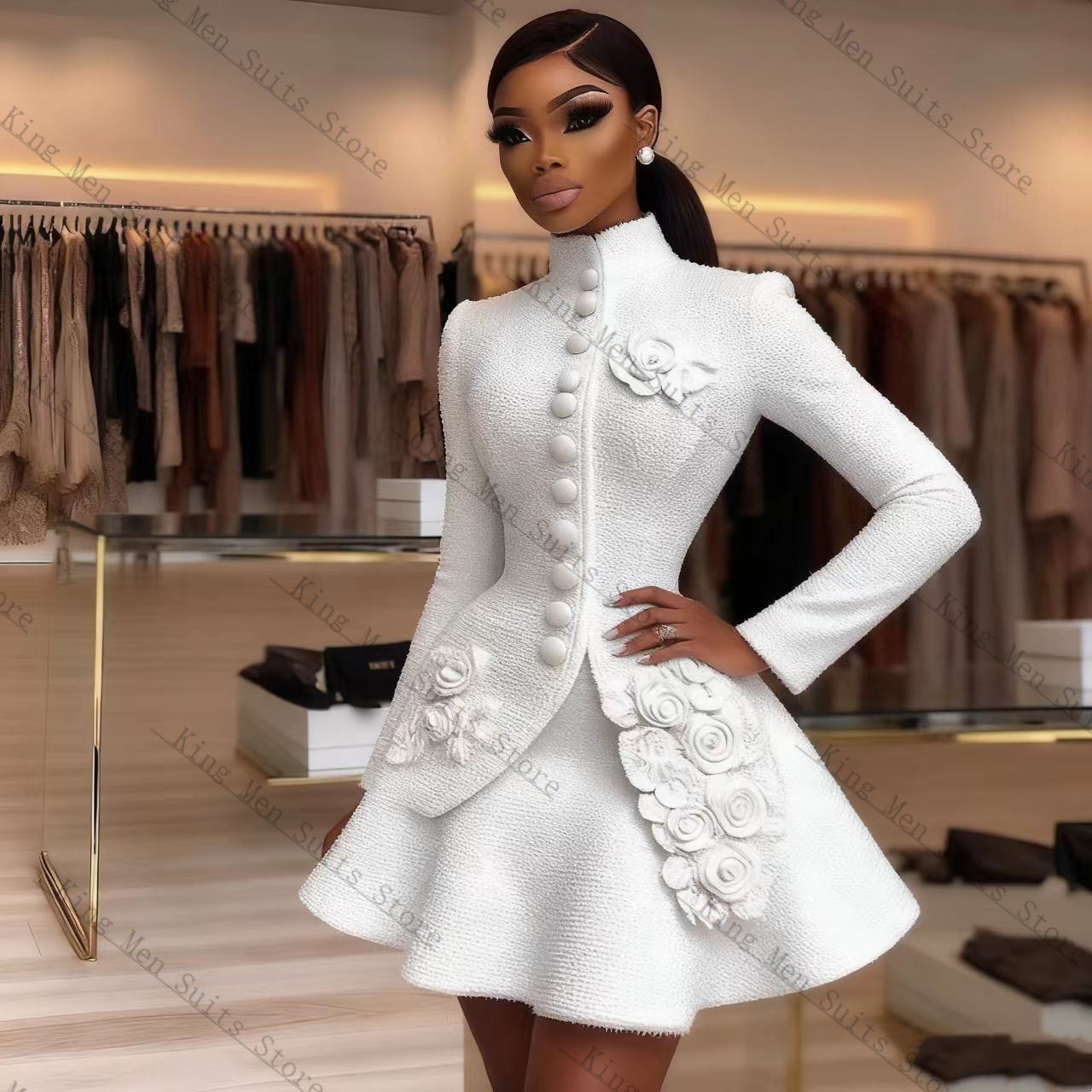 ชุดสูทผู้หญิงสีขาวหรูหรา 2 ชิ้ - Women'S Formal Wear Wedding Guest บทวิจารณ์และราคา