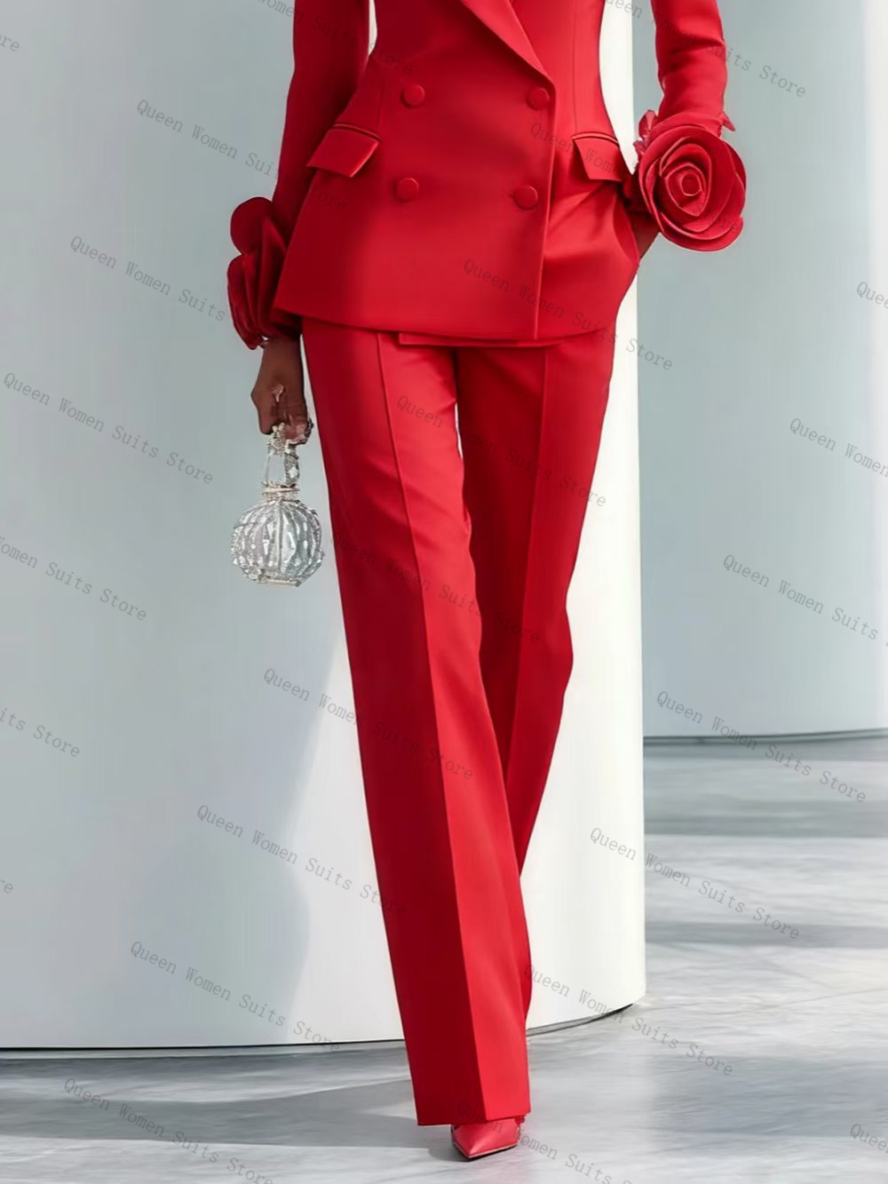 ชุดสูทผู้หญิงสีแดงสุดหรู 2 ชิ้ - Women'S Formal Wear Wedding Guest บทวิจารณ์และราคา