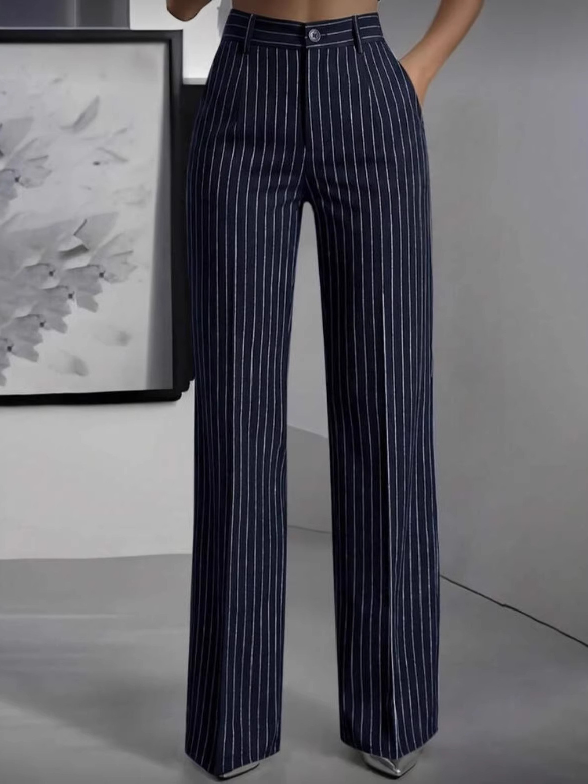 กางเกงสูทขายาวทรงตรงเอวสูง ดีไ - Women'S Formal Wear Pants บทวิจารณ์และราคา