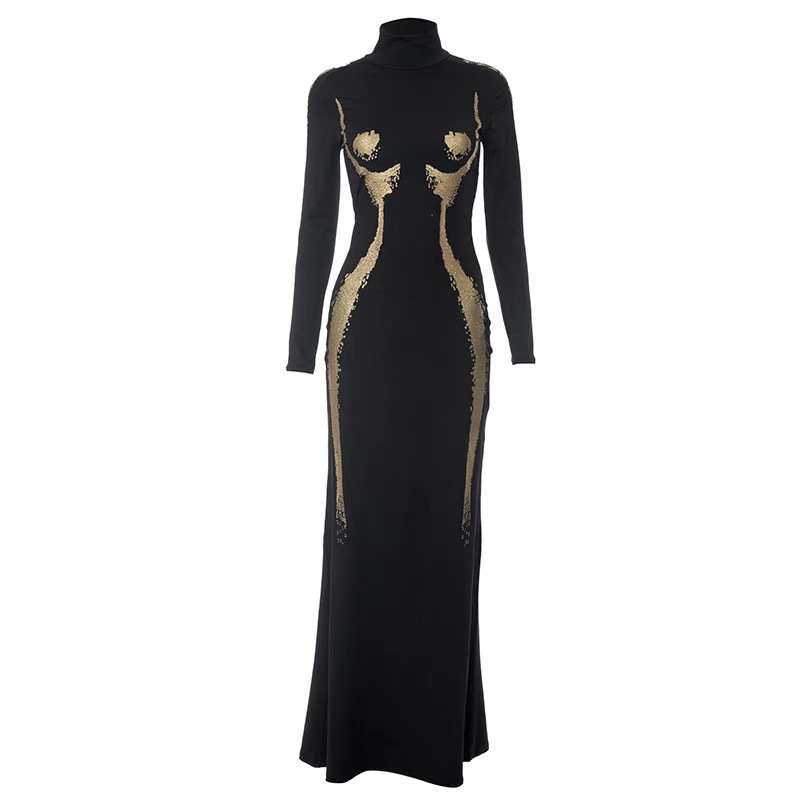 เซ็กซี่ 3D Body Shape พิมพ์ชุด - Formal Wear Gowns For Women บทวิจารณ์และราคา