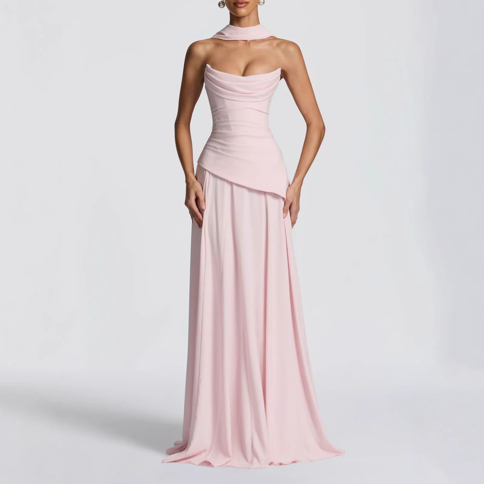 เดรสยาวทรงเอไลน์ สายเดี่ยว ไร้ - Formal Wear Gowns For Women บทวิจารณ์และราคา