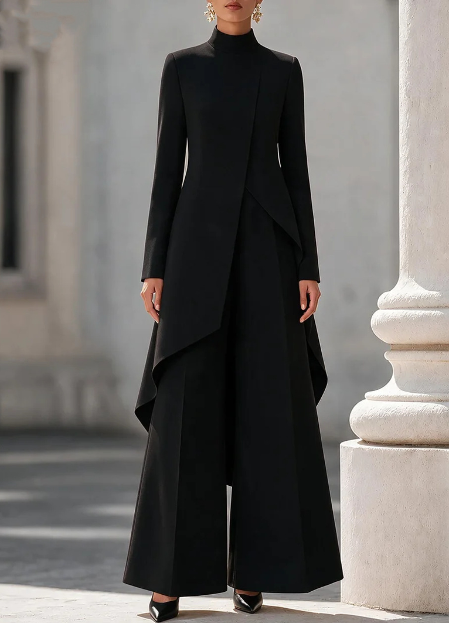 ชุดเซ็ตผู้หญิงสองชิ้น เสื้อคอเ - Women'S Formal Wear Pants บทวิจารณ์และราคา