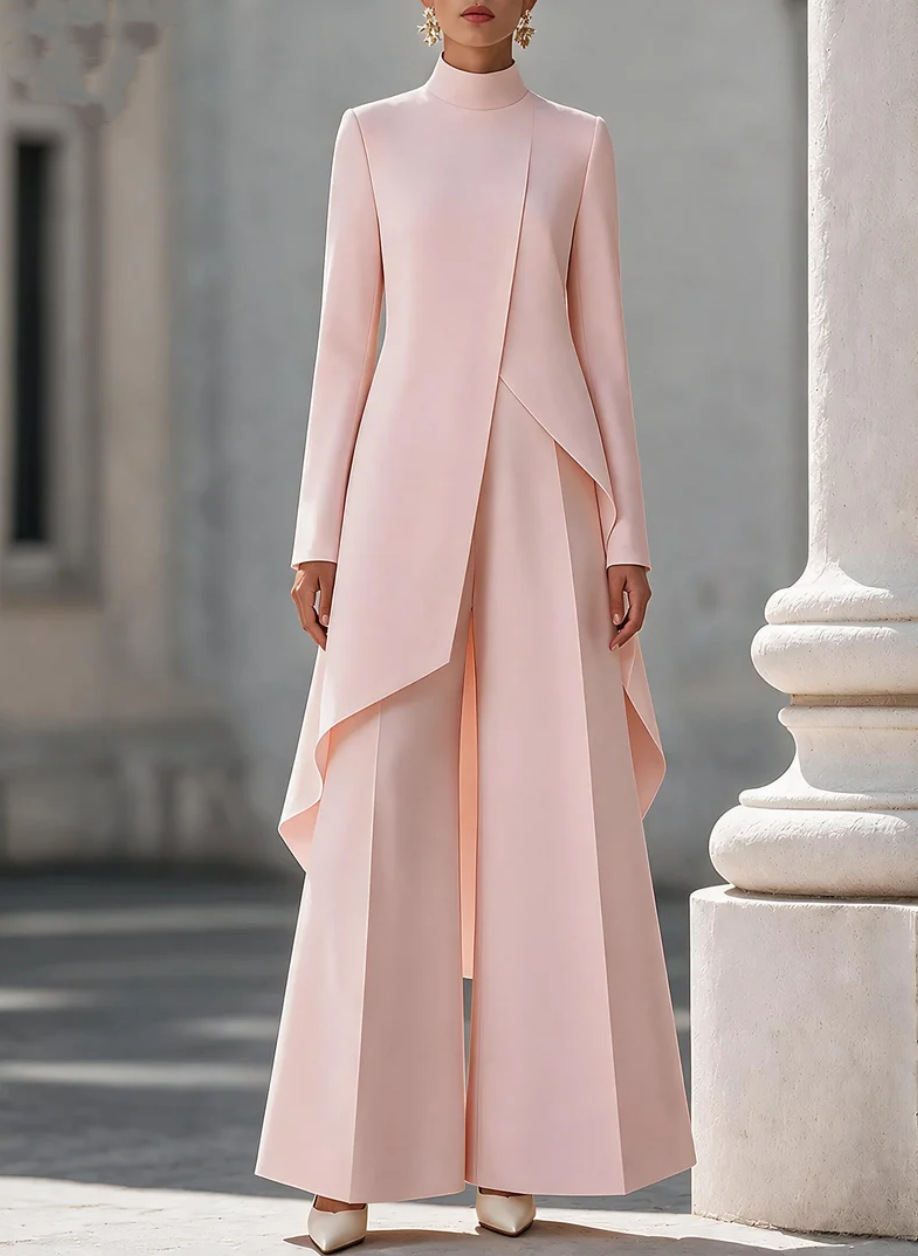 ชุดเซ็ตผู้หญิงสองชิ้น เสื้อคอเ - Women'S Formal Wear Pants บทวิจารณ์และราคา