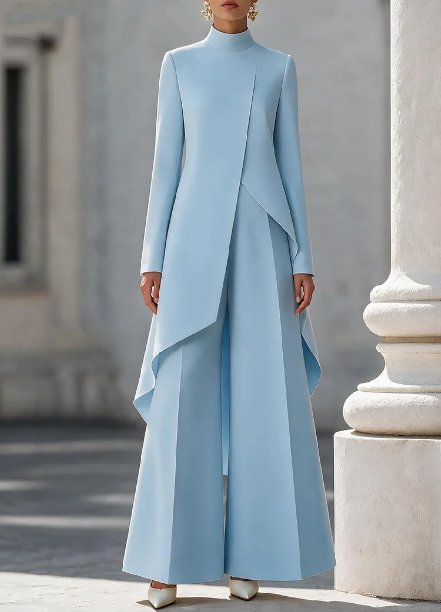 ชุดเซ็ตผู้หญิงสองชิ้น เสื้อคอเ - Women'S Formal Wear Pants บทวิจารณ์และราคา